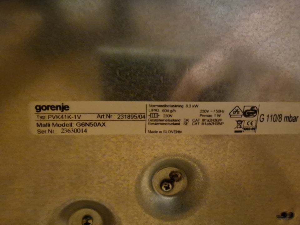 Gaskomfur, Gorenje G6N50AX, b: 58