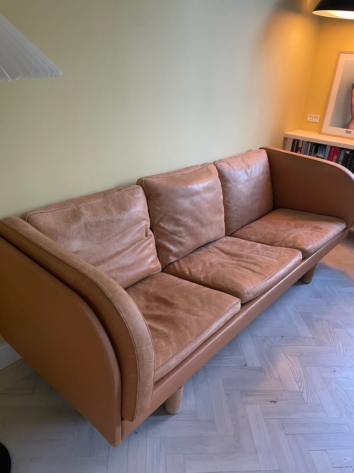 Sofa, læder, 3 pers.