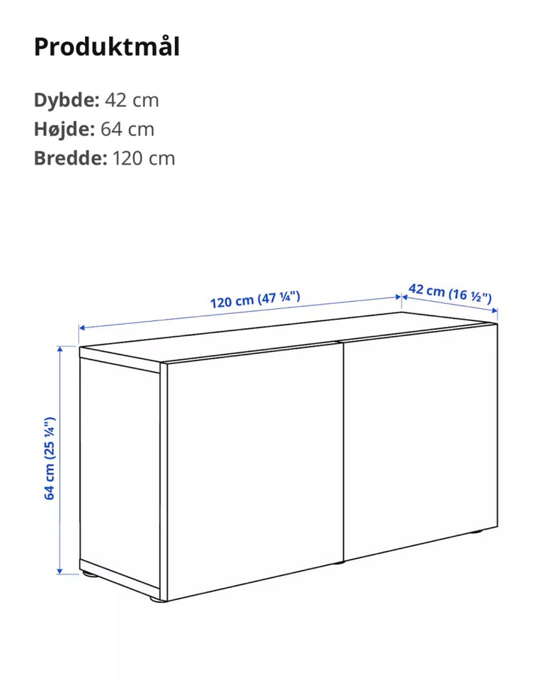 Vægskab, BESTÅ IKEA, b: 120 d: 42 h: