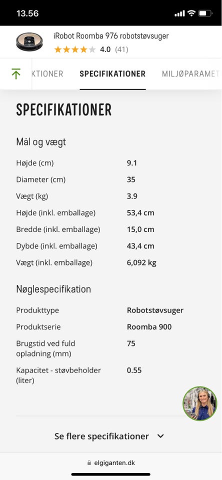 Robotstøvsuger iRobot Roomba 976