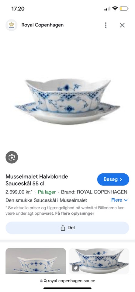 Porcelæn Sauce skål Royal