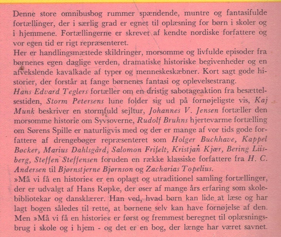 Må vi få en historie? :