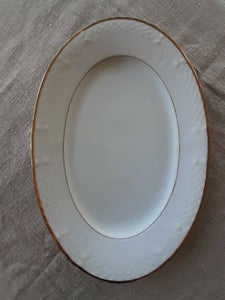 Porcelæn Ovalt fad Kron porcelæn