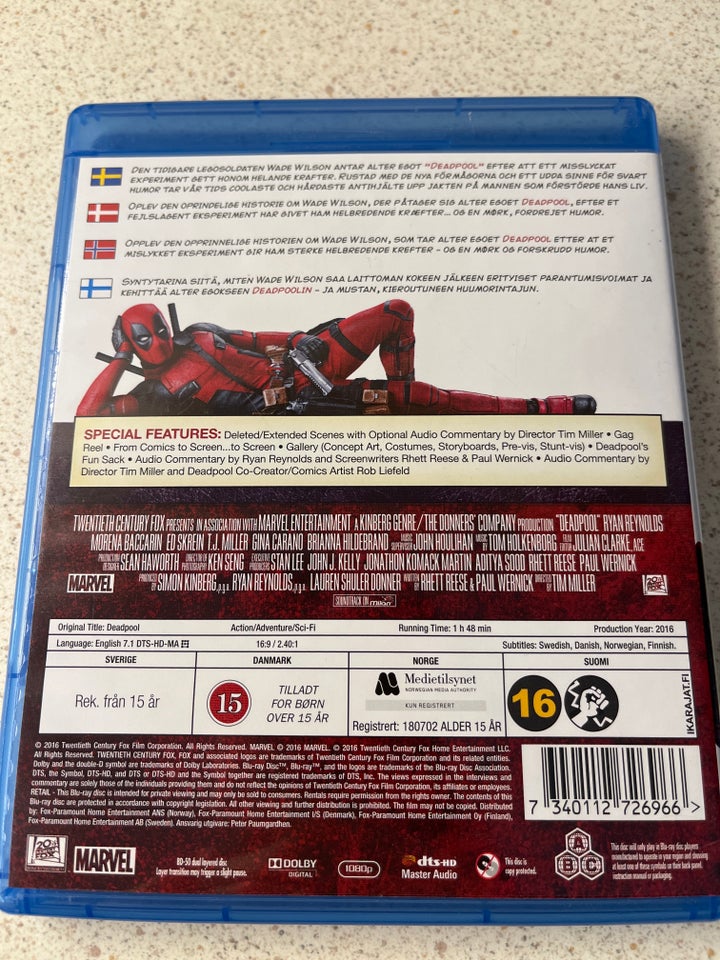 Deadpool, Blu-ray, action