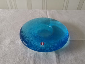 Glas Lysestage Nappi blå Iittala