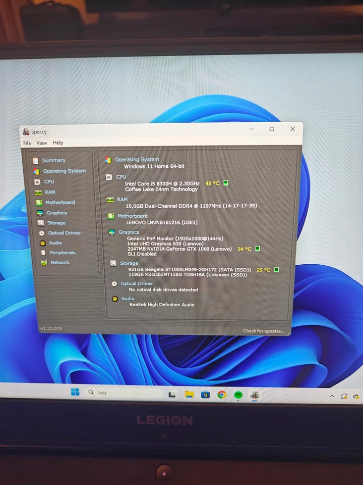 Lenovo Y-530, 2,3 GHz, 16 GB ram