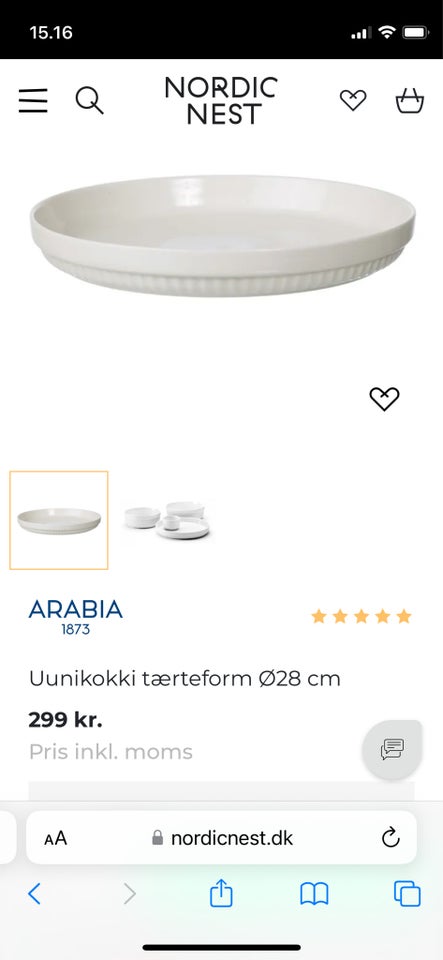 Porcelæn Tærteform ovnfast