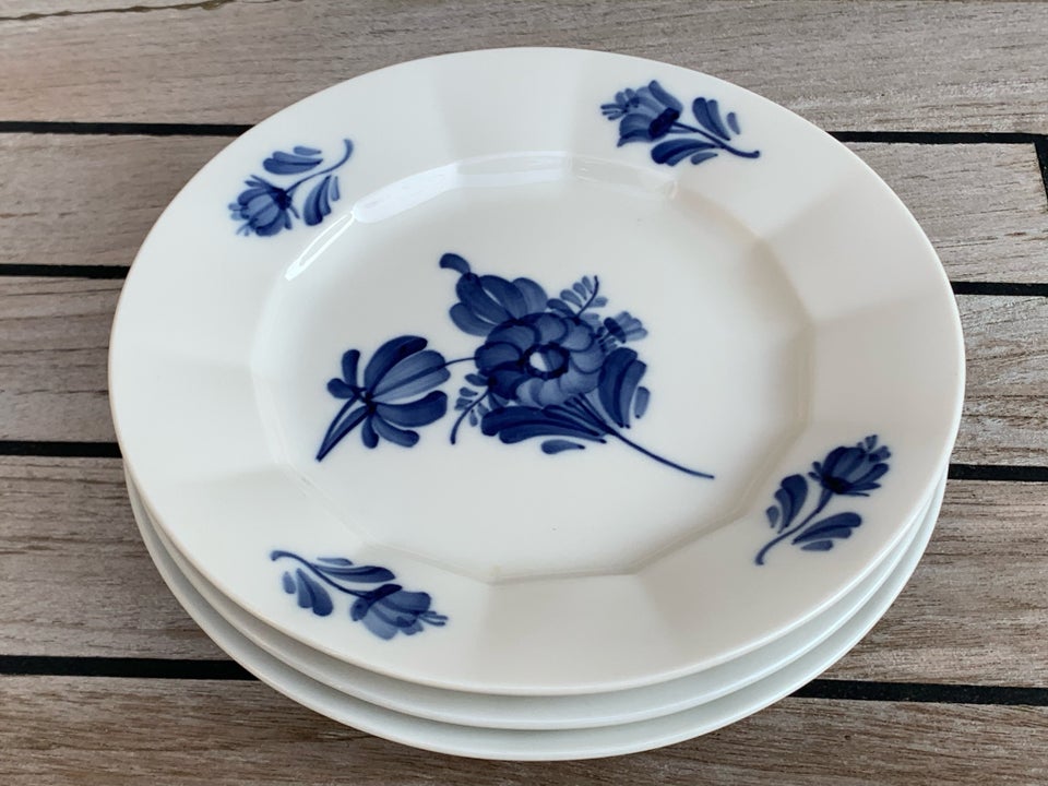 Porcelæn Blå Blomst kantet - side