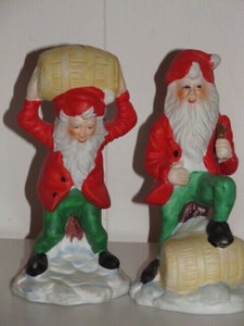 2stk ældre nisse figurer julepynt