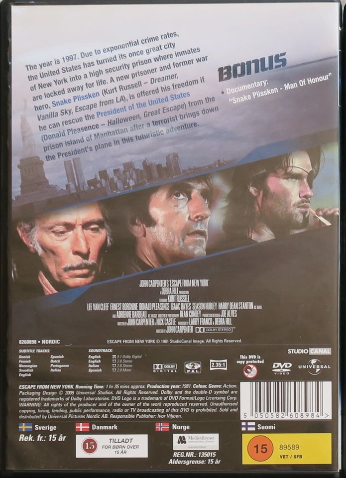 Escape from New York, DVD, action