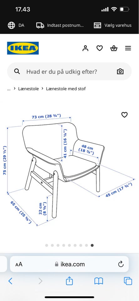 Lænestol, stof, IKEA