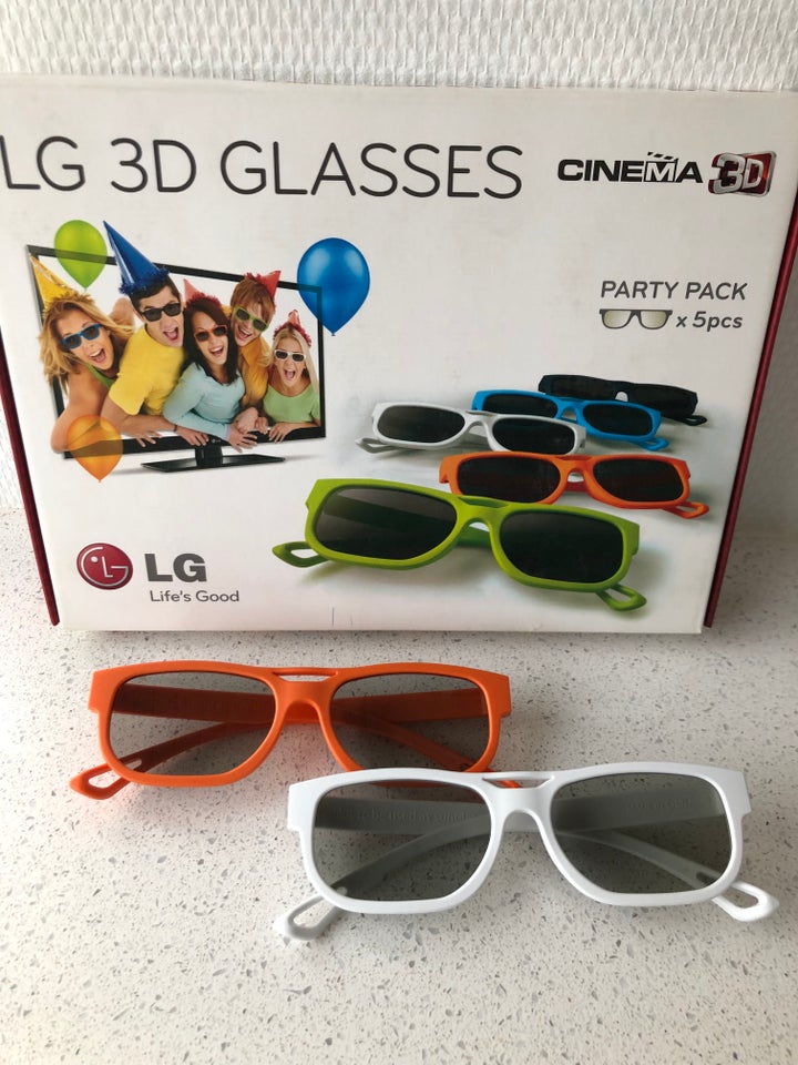 3 D Briller 5 Par., LG, Perfekt