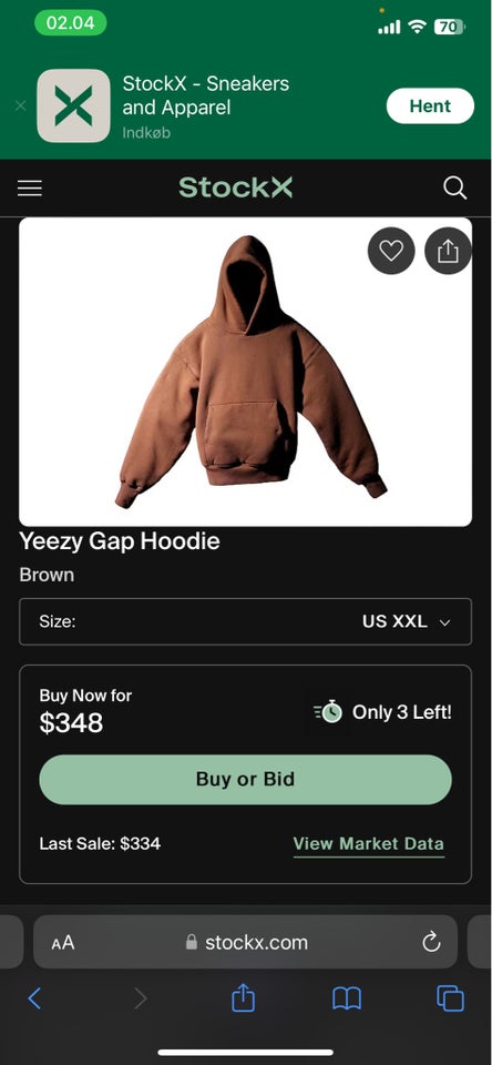 Hættetrøje, Yeezy gap hoodie xxl,