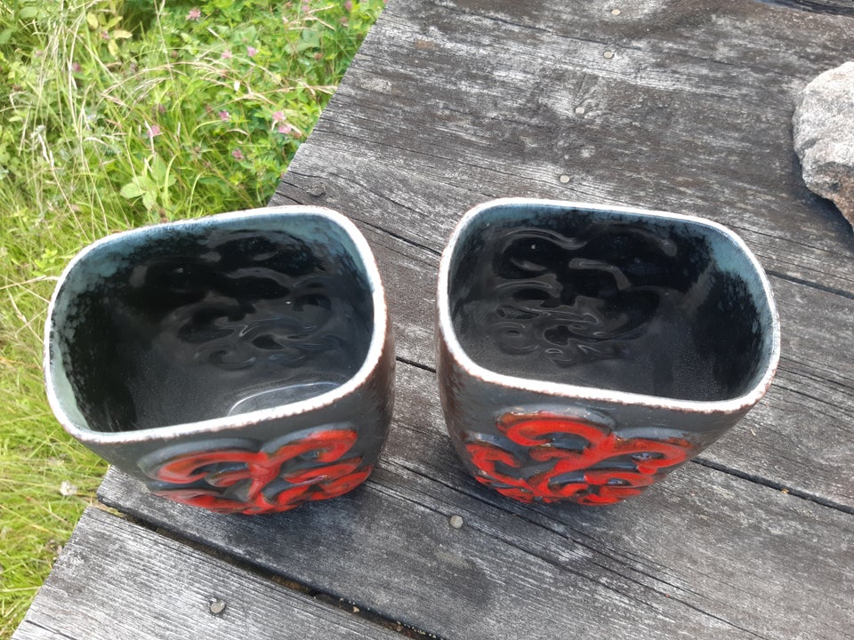 Keramik 2x flade vaser