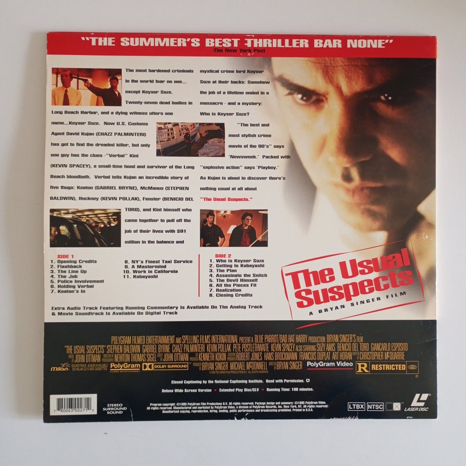 The Usual Suspects - Laserdisc,