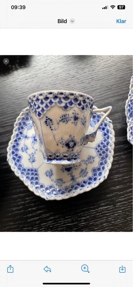 Porcelæn 6 kaffekopper med 6