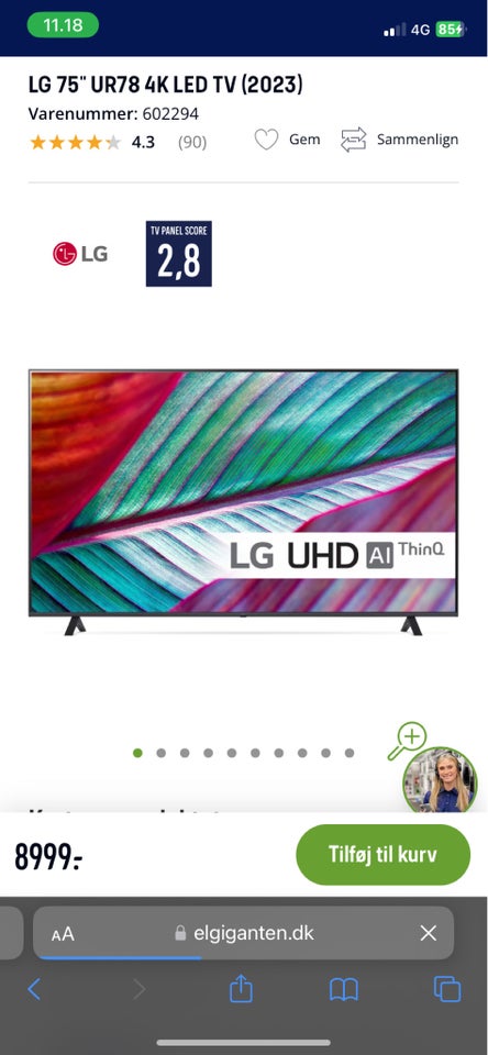 LED, LG, mere end 70"