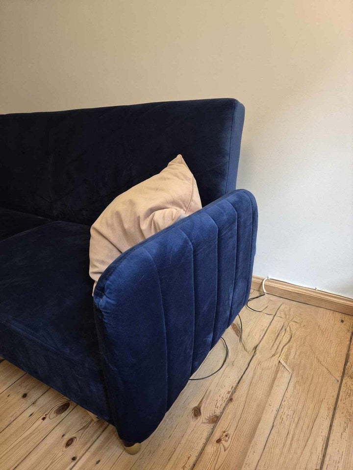 NAVY BLÅ VELOUR SOVESOFA