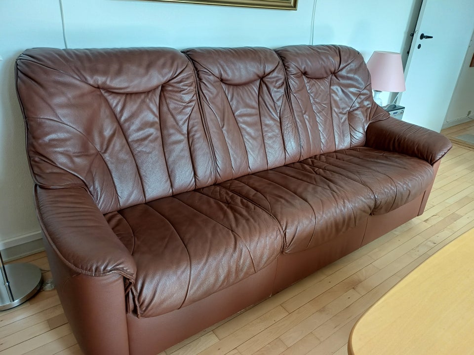 Sofa, læder, 3 pers.