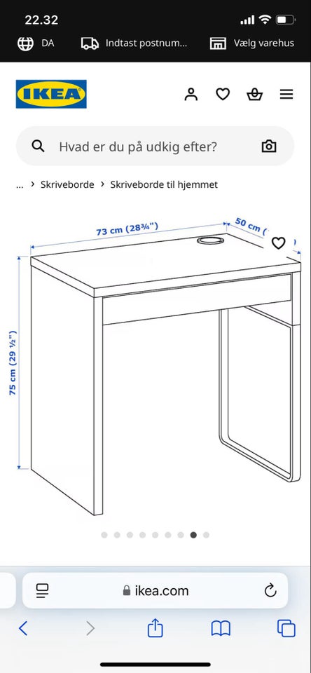 Skrivebord, MICKE, IKEA