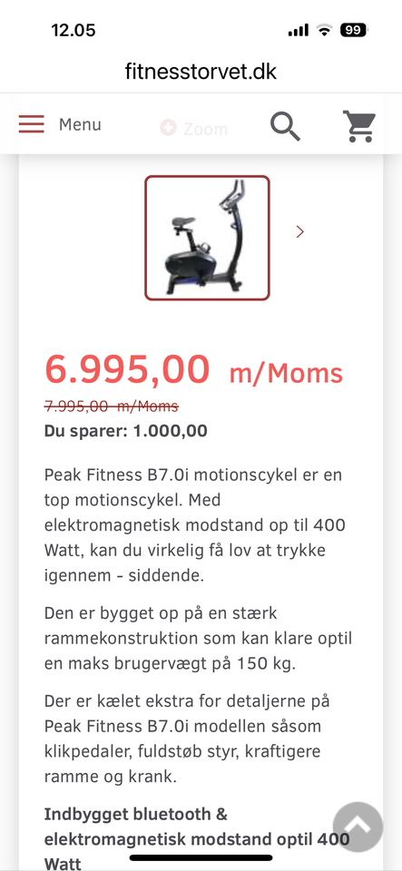 Motionscykel Peak Fitness