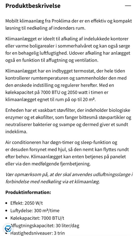 Klimaanlæg Proklima