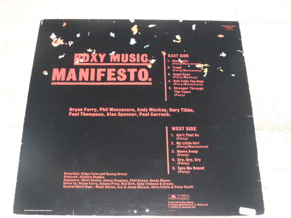 LP, ROXY MUSIC, MANIFESTO