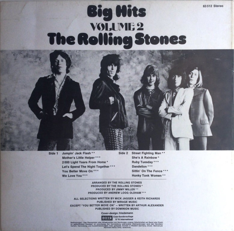 LP, Rolling Stones, Big Hits Volume