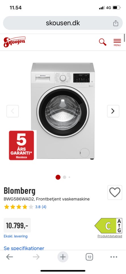 Blomberg vaskemaskine,