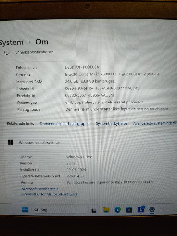 Lenovo T470s, 3.90 GHz, 24 GB ram