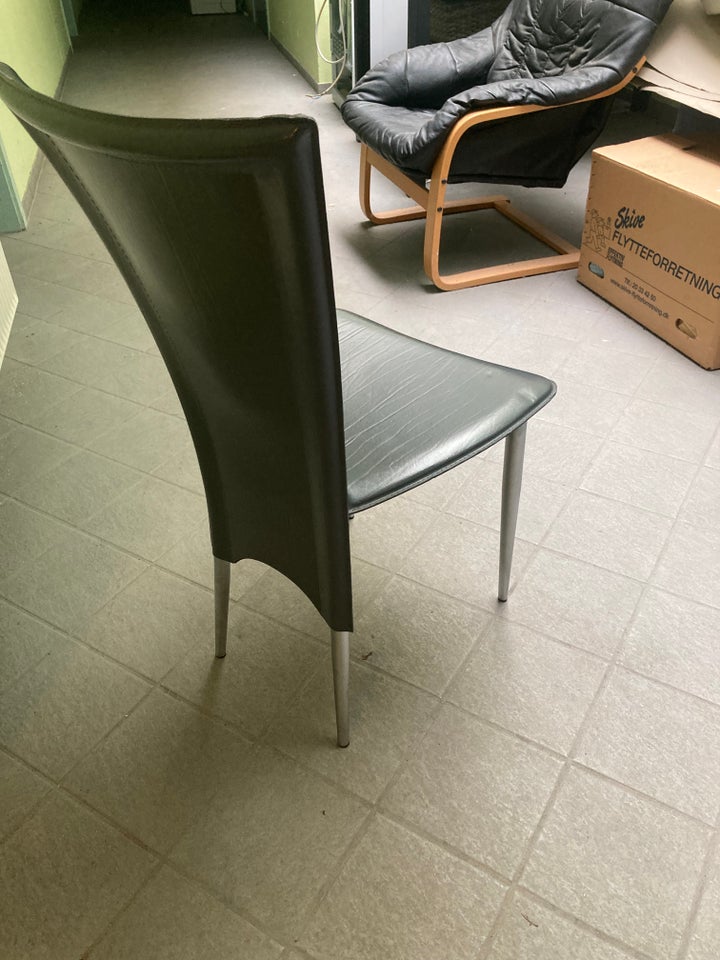 Spisebordsstol Læder på stålstel