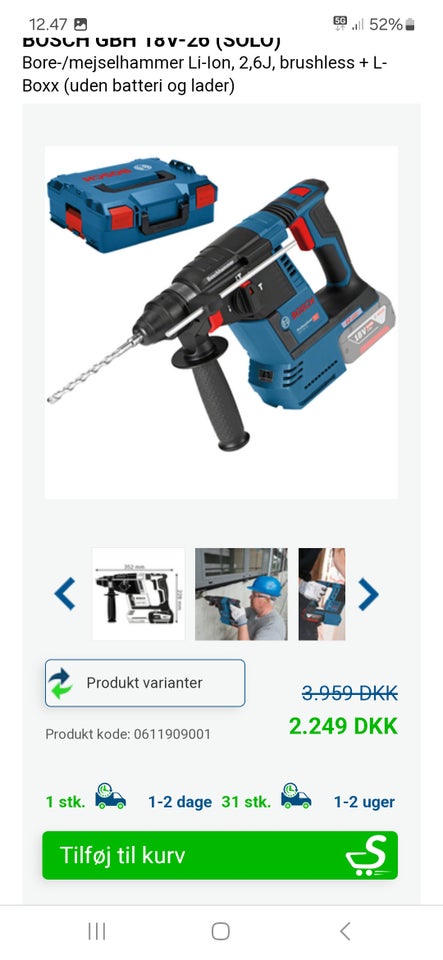 Borehammer, BOSCH GBH 18V-26