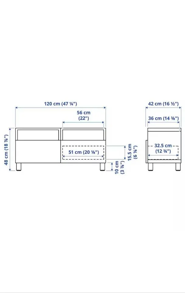 Tv bord black b: 36 l: 120 h: 48