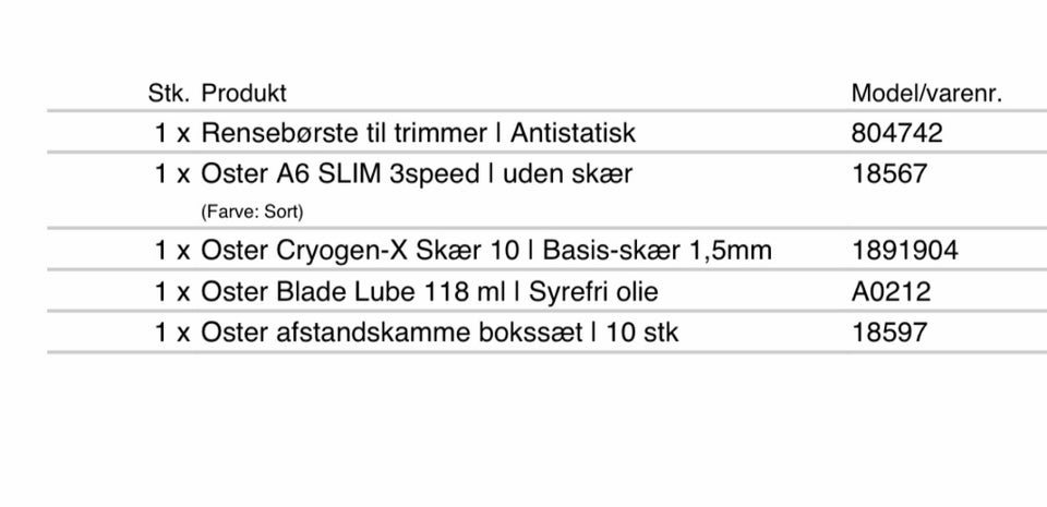 Hundetrimmer, Oster A6 slim