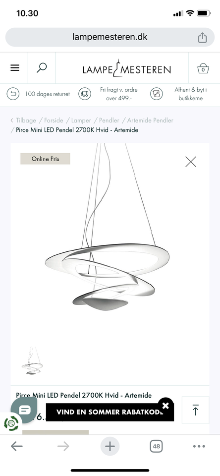 Artemide, Pirce Pendel Micro 48