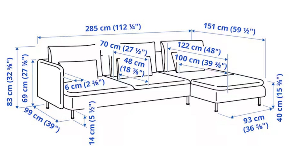 Chaiselong, polyester, 4 pers.