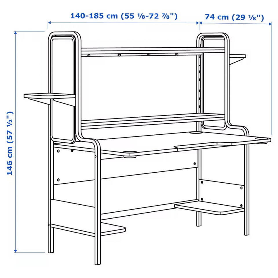 Skrive-/computerbord, IKEA, b: