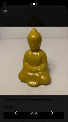 Buddha figurer i porcelæn gul