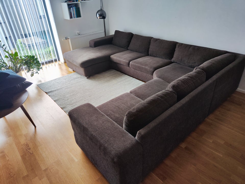 U-sofa, stof, 7 pers.