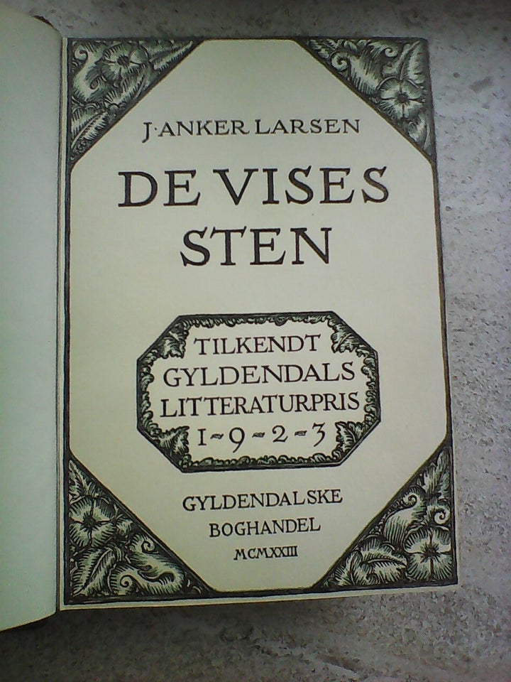 De vises sten, J. Anker Larsen