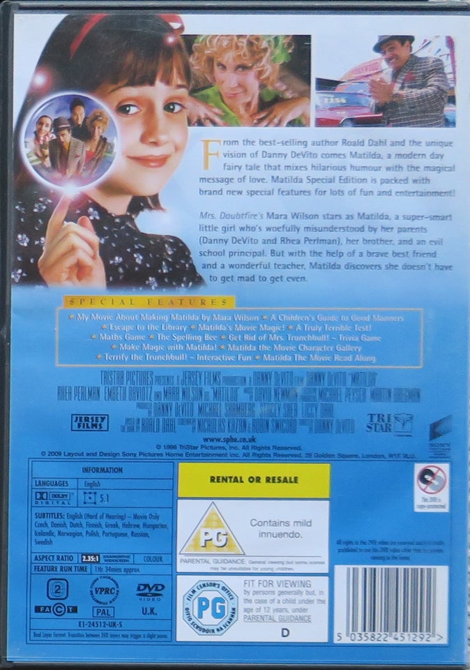 Matilda, DVD, eventyr