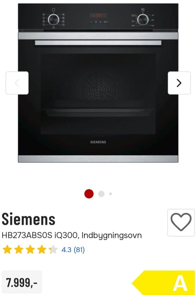 Indbygningsovn, Siemens