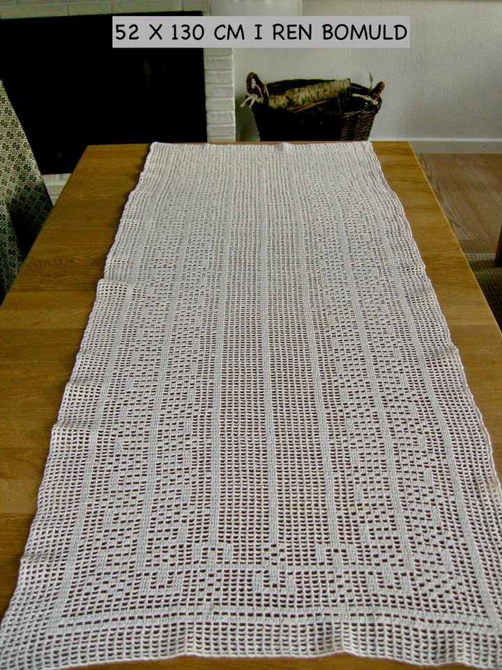 52x130 cm Håndhæklet bordløber