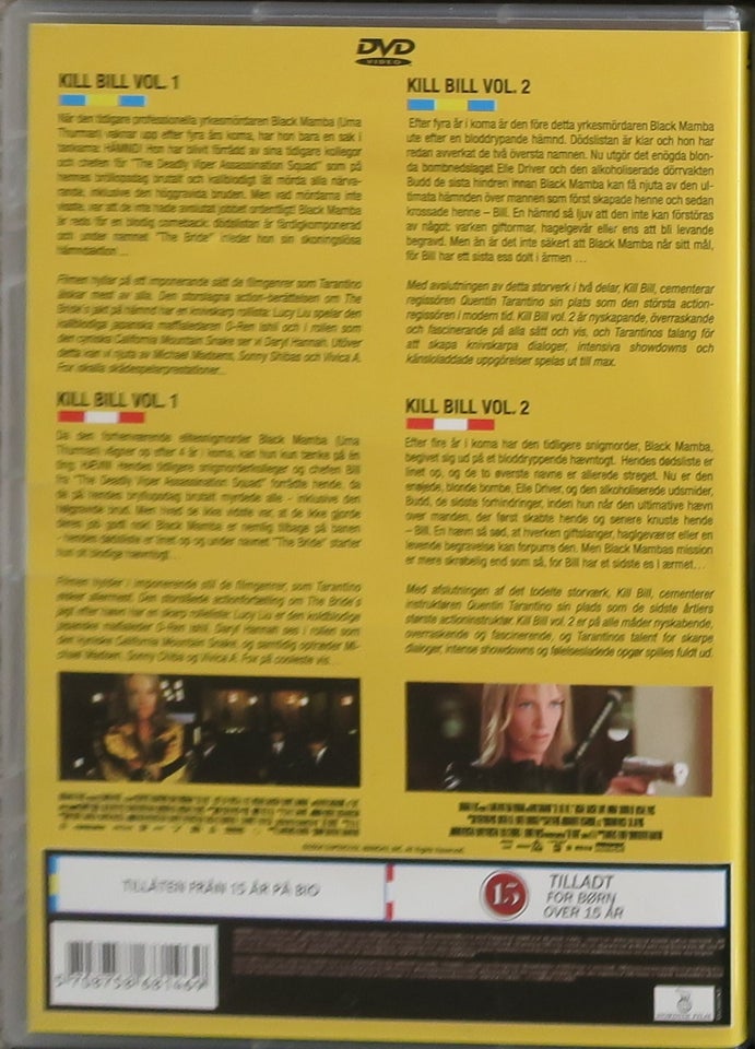 Kill Bill Vol 1  2, DVD, action