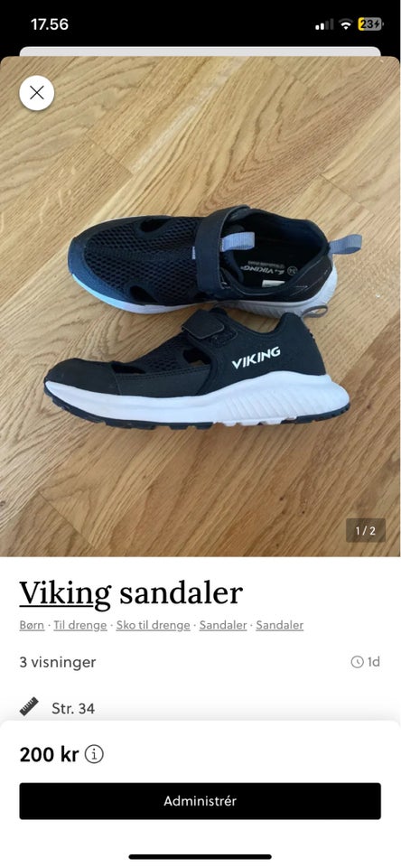 Sandaler str 34 Viking