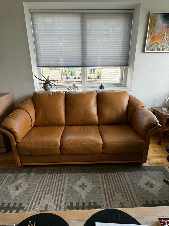 Sofa, læder, 3 pers.