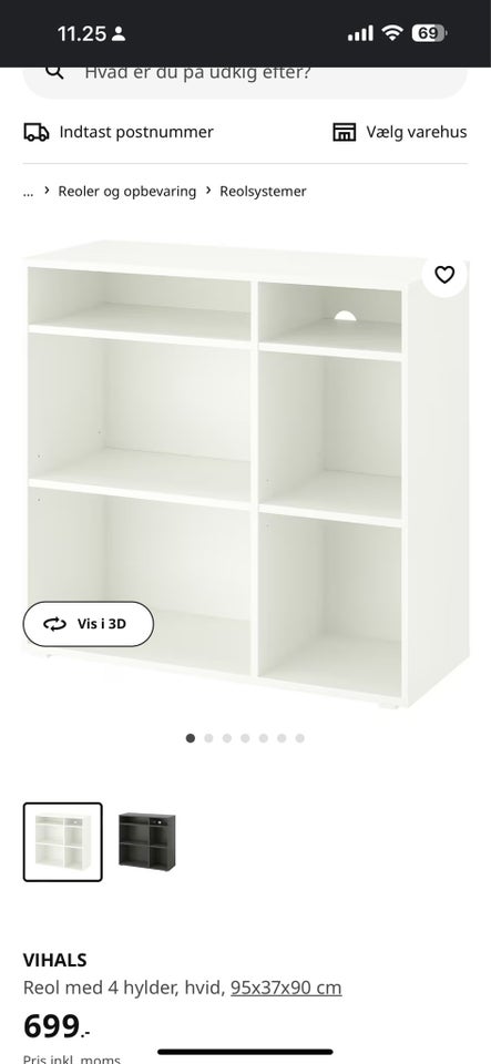 Anden reol, Ikea, b: 95 d: 37 h: 90