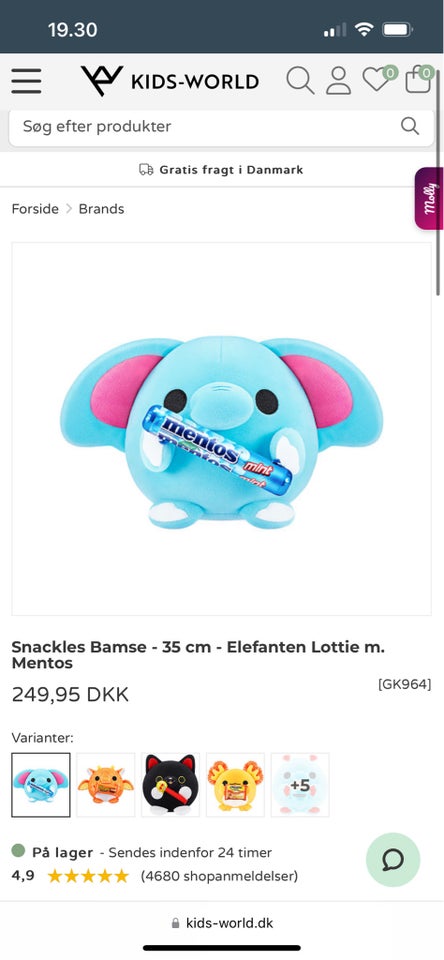 Mentos bamse, Snackles