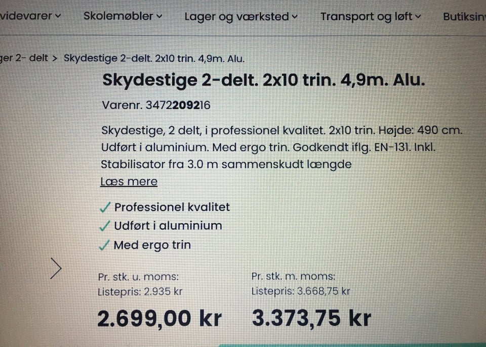 skydestige, aluminium