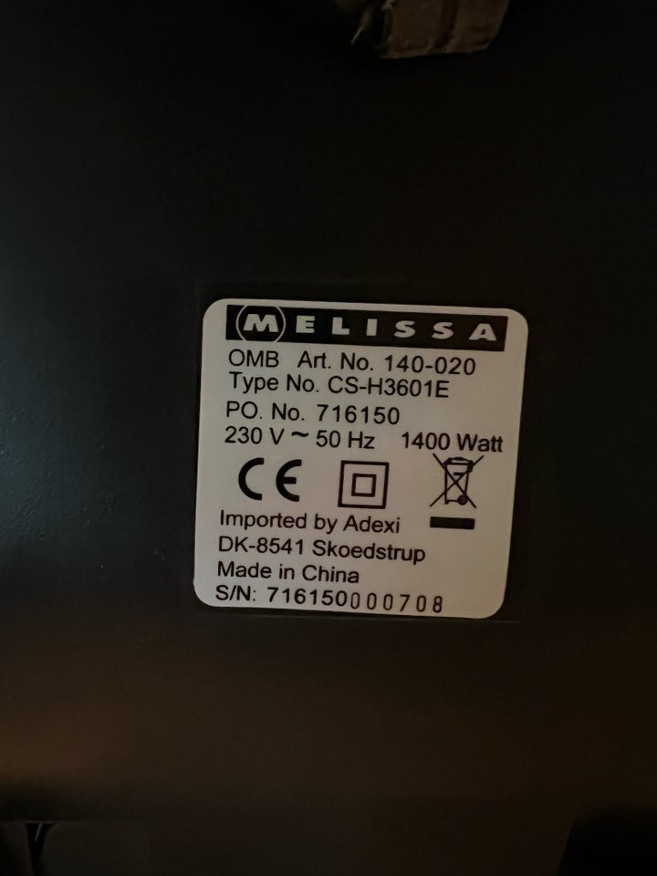 Støvsuger Melissa 1400 watt
